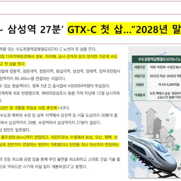 '수원~삼성역 27분' GTX-C 첫 삽..."2028년 말 개통"